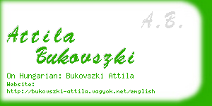attila bukovszki business card